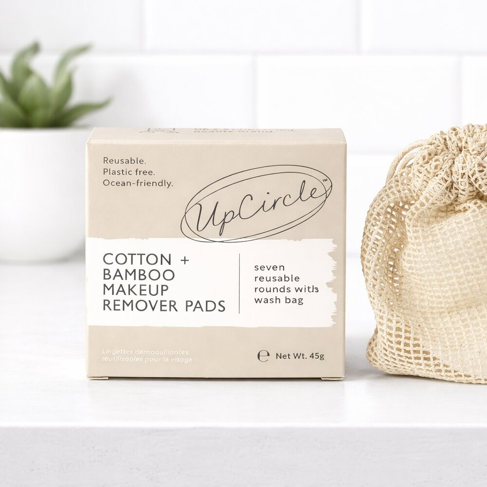 UpCircle Reusable Makeup Remover Pads 7 Pack Bamboo Cotton Wash Bag NEW Eco